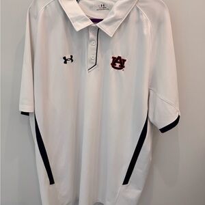 Under Armour White Polo Shirt AU Logo- Auburn University 3XL Men’s